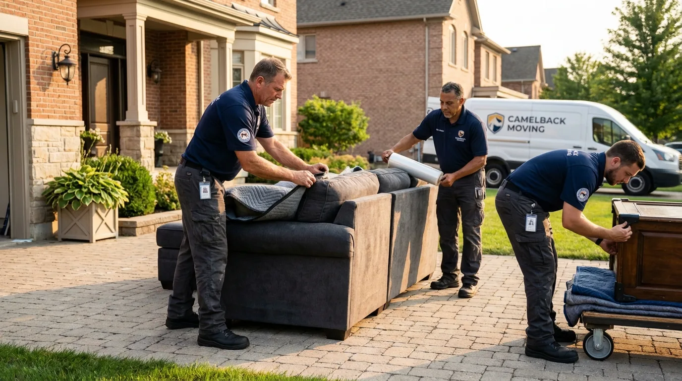 Large estate moving crew wrapping furniture in Tracy, MN